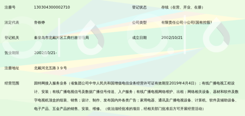 河北广电网络集团秦皇岛北戴河分公司增值电信业务概览